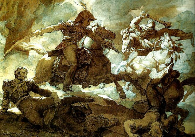 charles emile callande combat de cavaliers china oil painting image